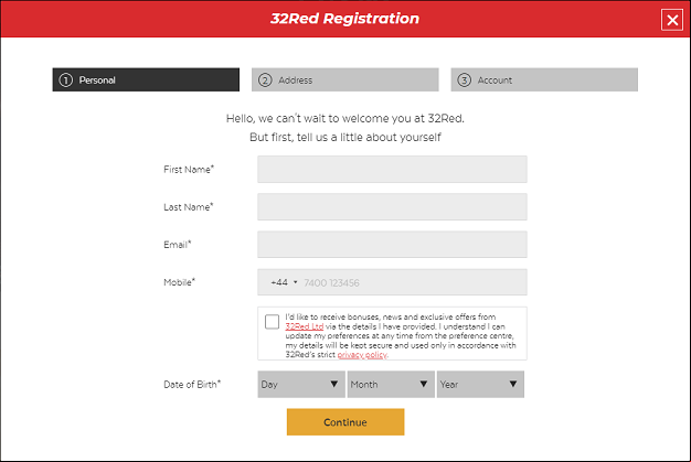 Process for ing at 32Red
