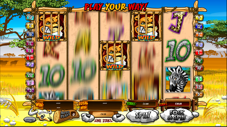Lock N Spin Reels View - Wild Gambler Slot