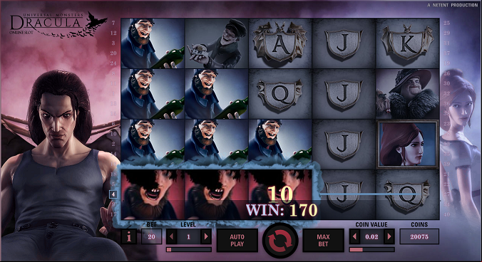 Netent Dracula Slot Reels View